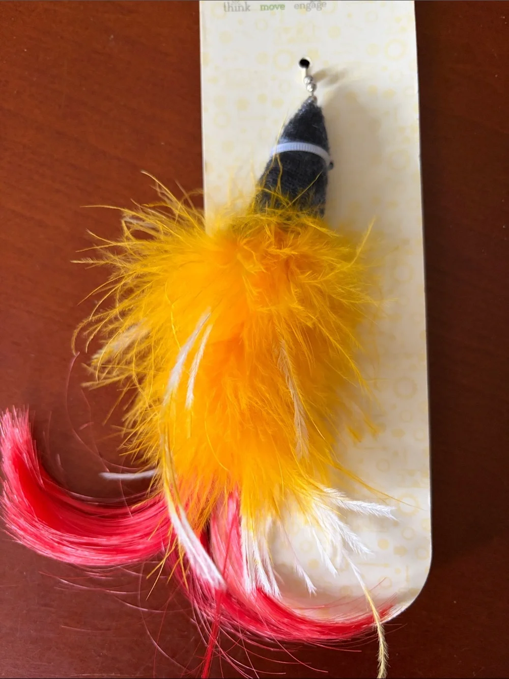 Leaps & Bounds Feather Cat Teaser Toy - Pink, Yellow, White